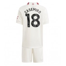 Manchester United Casemiro #18 Tredjeställ Barn 2023-24 Korta ärmar (+ Korta byxor)